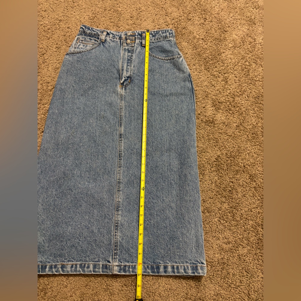Long Denim Skirt 100% Cotton Size 10 - Picture 5 of 7